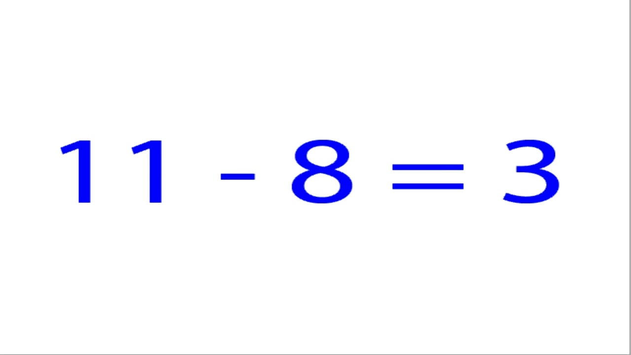 Flashcard, Subtract 8