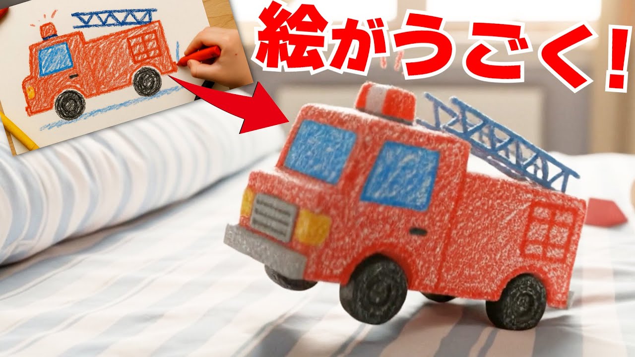 【消防車】絵が飛び出して動くよ｜ブルーインパルス｜救急車｜パトカー｜はたらくくるま｜うた【オリジナル歌】