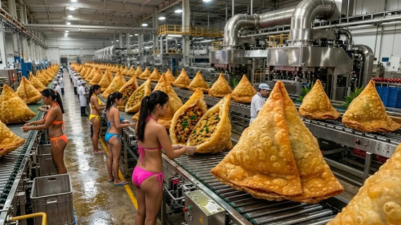 Inside A Modern Samosa Factory &mdash; From Raw Dough To Crispy Golden Samosas (The Entire Process)