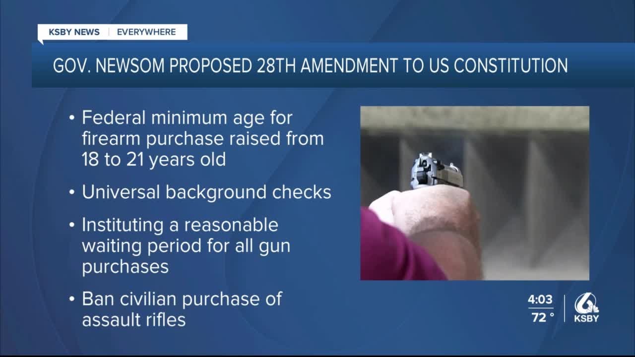 Newsom proposes 28th Amendment to Constitution to restrict gun access