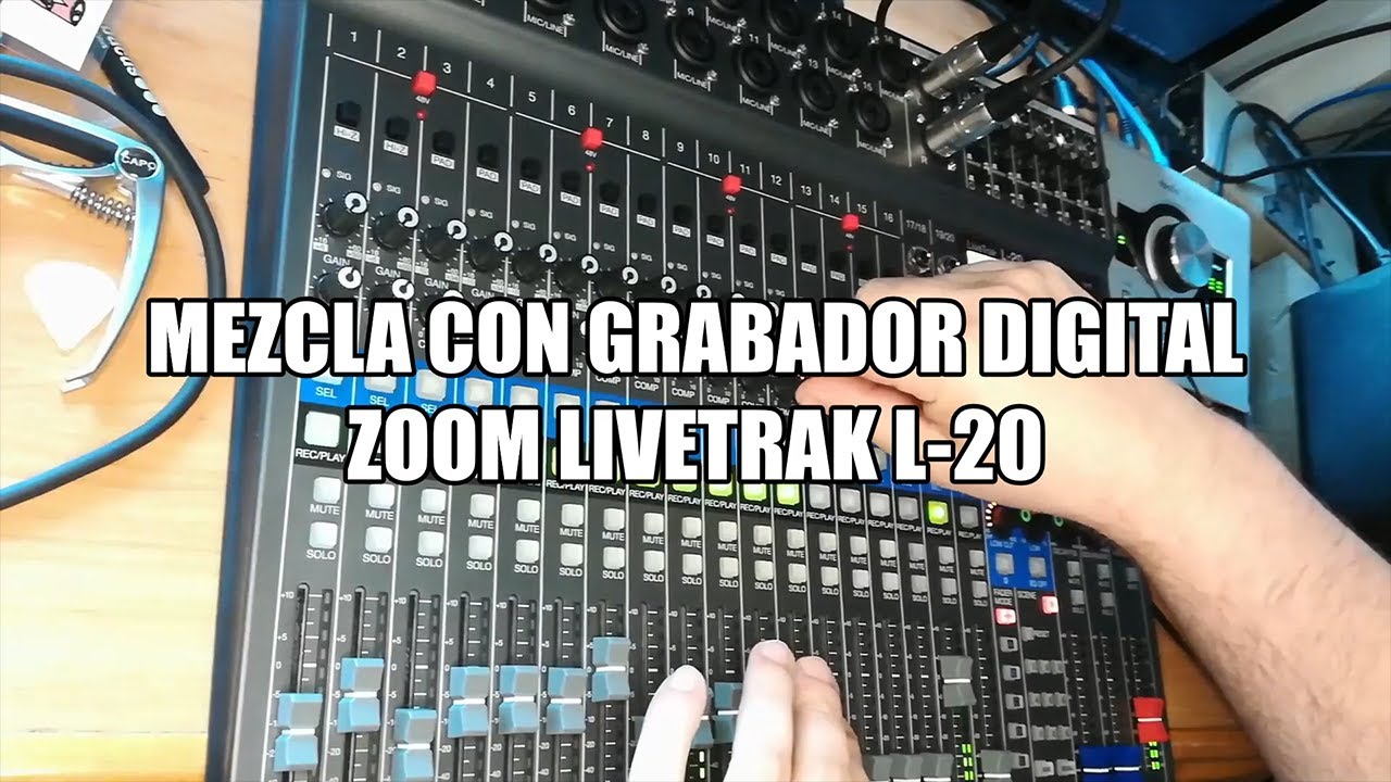 Mezcla con grabador digital Zoom LiveTrak L-20.