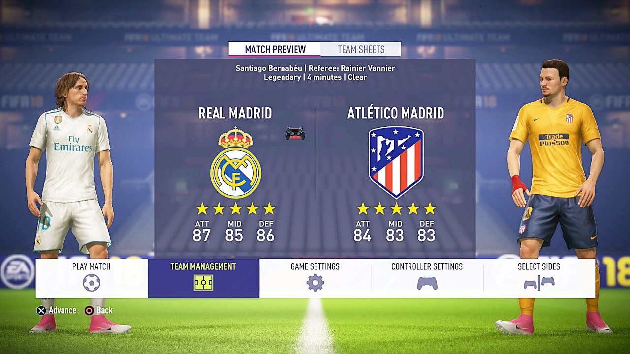 FIFA 18 Real Madrid vs Atletico Madrid 1-1 Gameplay Demo Full Match PS4 HD