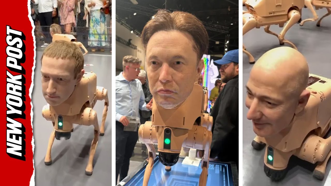 Viral Art Exhibit Shows Musk, Zuckerberg and Bezos as Creepy Robot Dogs