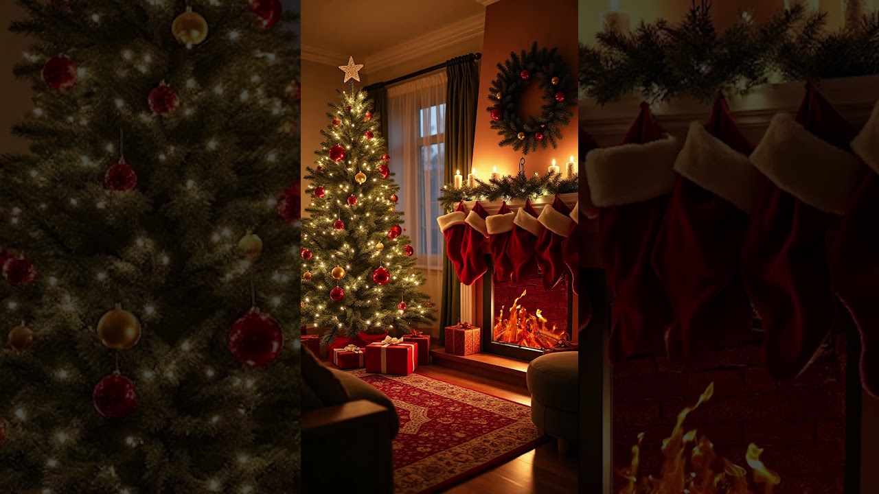2025 Christmas - Fireplace Christmas - Christmas Today - Snowman Tv Art - Christmas Background Music