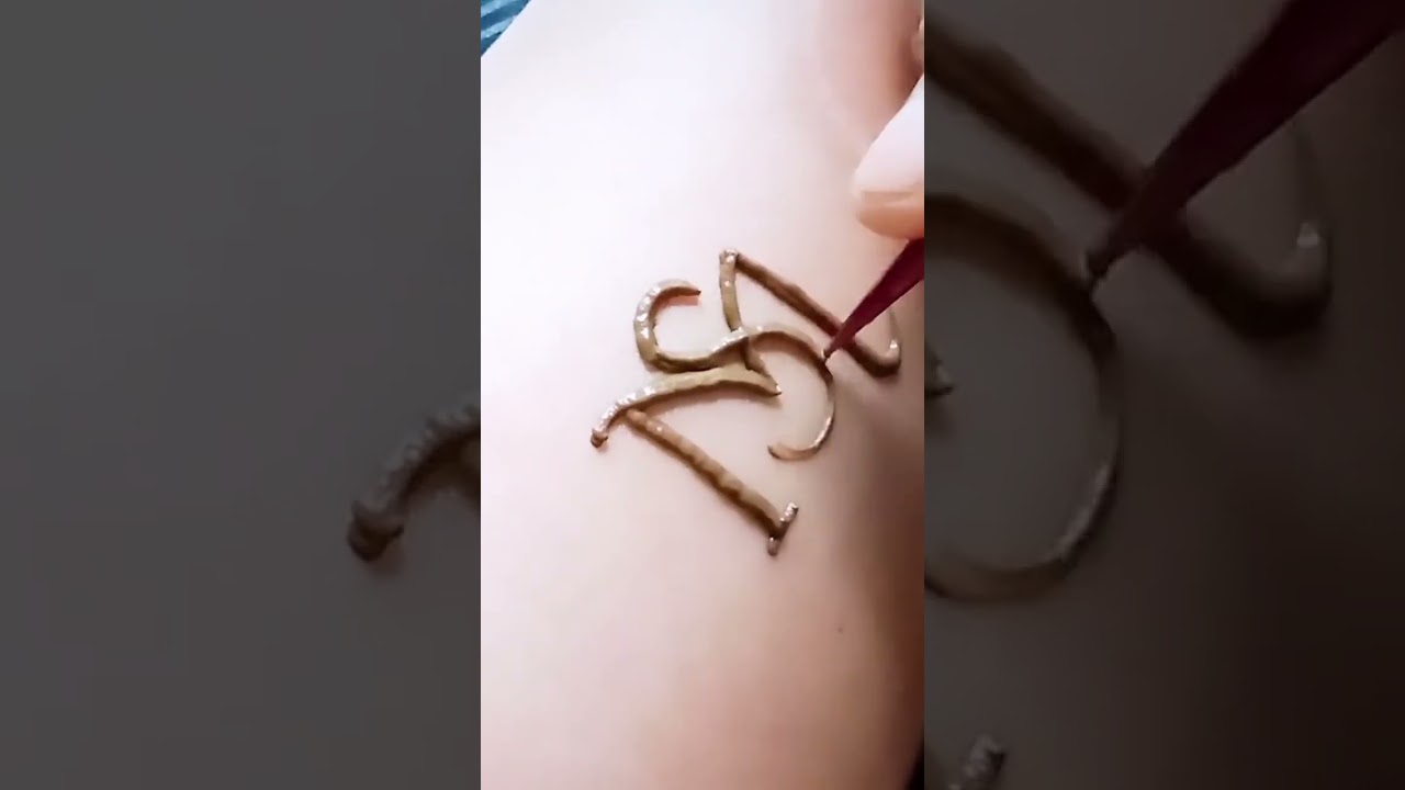 Alphabet M S tattto mehandi design #shorts