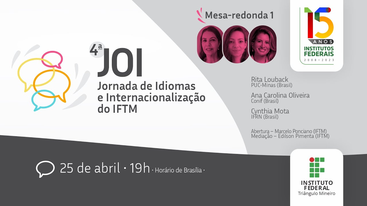 4ª Jornada de Idiomas e Internacionalização do IFTM - Mesa-redonda 1