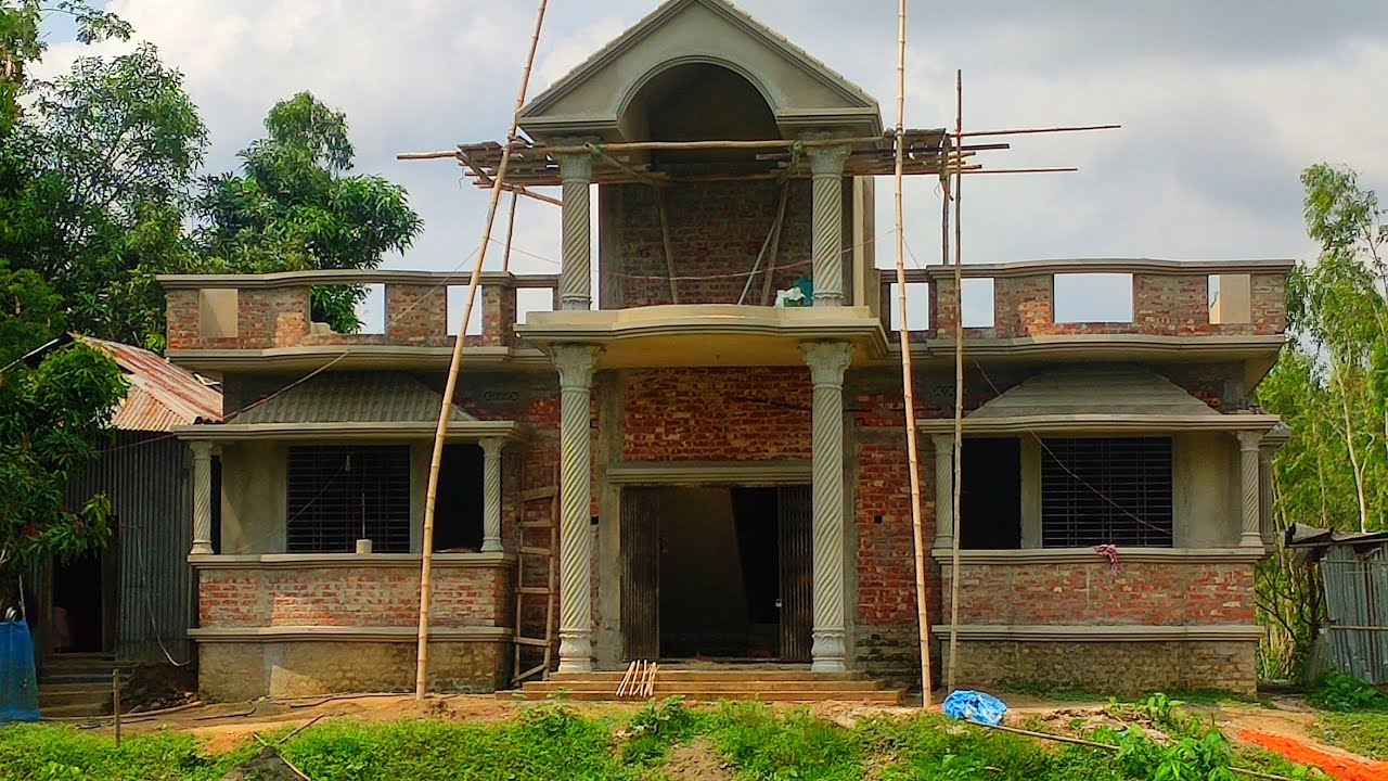 গ্রামের অসাধারন 4 রুমের একতলা বাড়ির ডিজাইন Momin construction