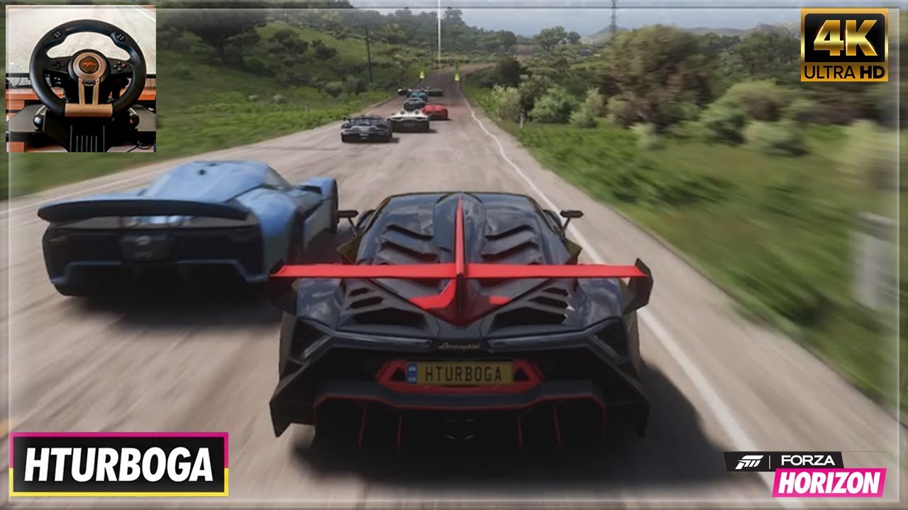 1528hp Lamborghini Veneno vs Hypercars : Forza Horizon 5 | Pxn V3 Pro Steering Wheel