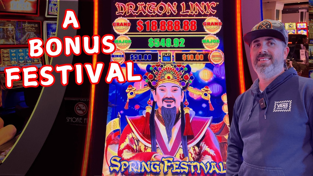A FESTIVAL OF BONUSES! WE HEAT UP PLAYING A DRAGON LINK  SLOT MACHINE. BUCKLE UP!!!
