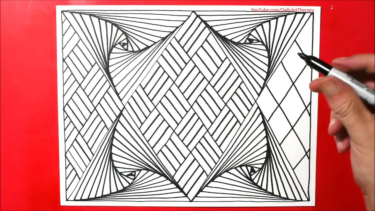 Amazing Zentangle Pattern | Doodle Art / 3D Weave / Spiral Drawing / Satisfying and Relaxing