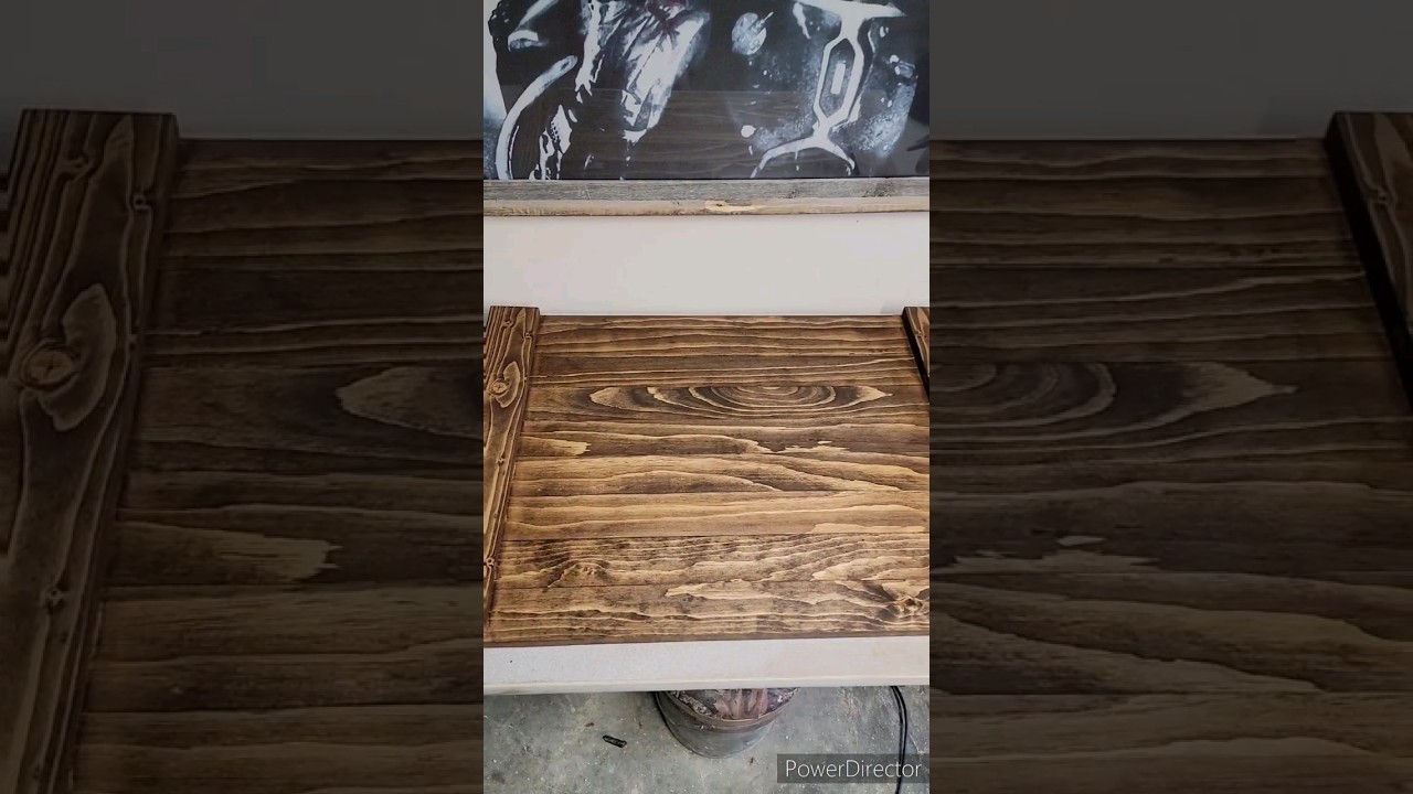 Staining this Stover cover using English chestnut #championsleague #stove #newnan #woodworking