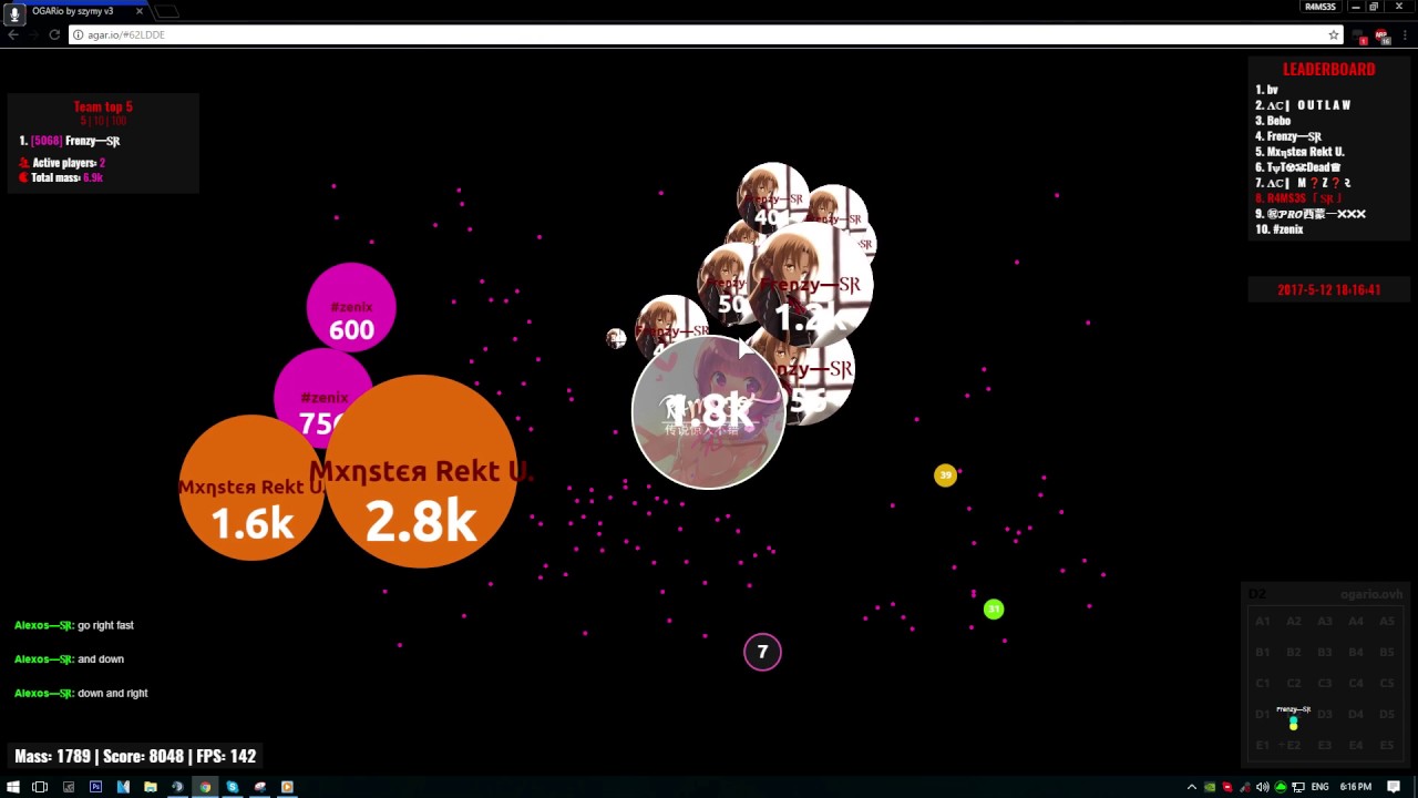 Agar.io | Supreme Duo Takeover Vs Full clan Leaderboard  | w/Frenzy | #22