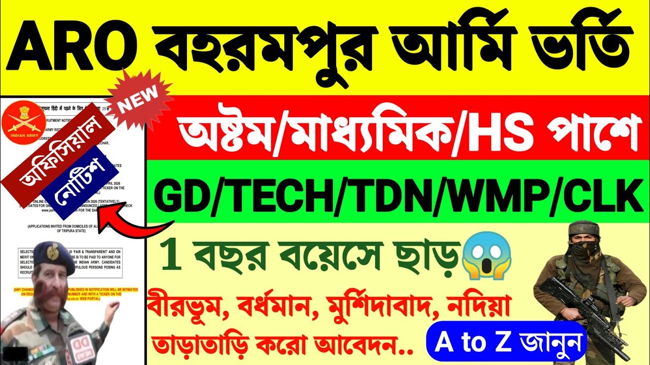 West Bengal Agniveer Army Rally 2026 | Berhampur Army Rally Full Update | অগ্নিবীরে কয়েক হাজার চাকরি