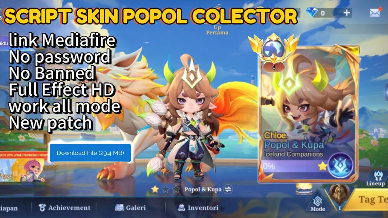 Script Skin Commander  Popol & Kupa Collector| Spirit of The Brush |Full Effect HD| Magic Chess