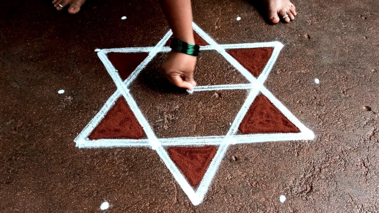 Thai madham simple star kolam|5*3 padikolam|daily rangoli design|easy muggulu designs| Super rangoli
