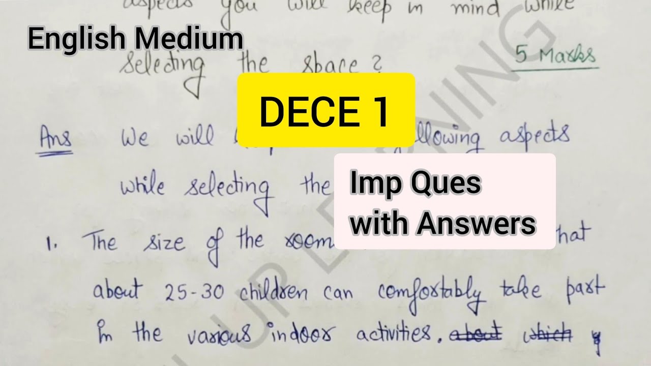 DECE 1 Imp Que Ans | Simran Gumber | Level Up Learning