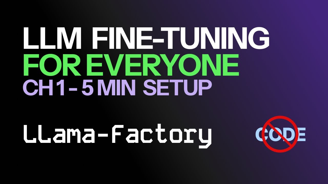 Тонкая настройка LLM без программирования для всех &mdash; Llama Factory &mdash; настройка за 5 минут.