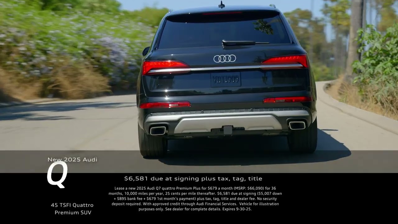 New 2025 Audi Q7 45 TFSI quattro Premium SUV September Lease Offer
