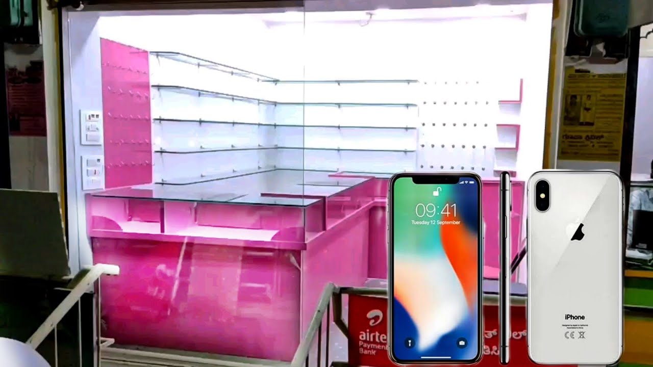 mobile shop interior design low budget Dukaan furniture design counter glass decoration AF