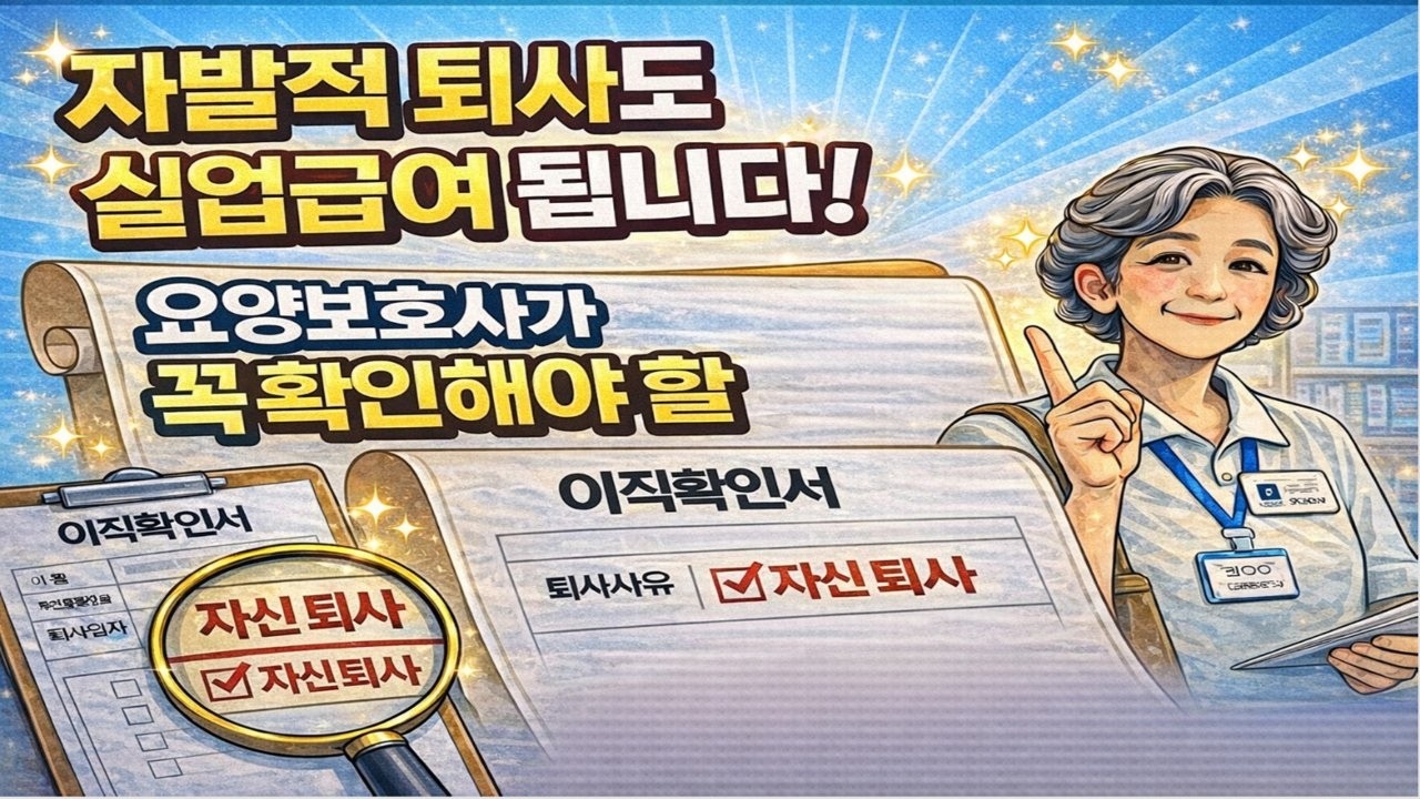 자발적 퇴사도 실업급여 됩니다! 요양보호사가 꼭 확인해야 할 ‘이직확인서’의 모든 것