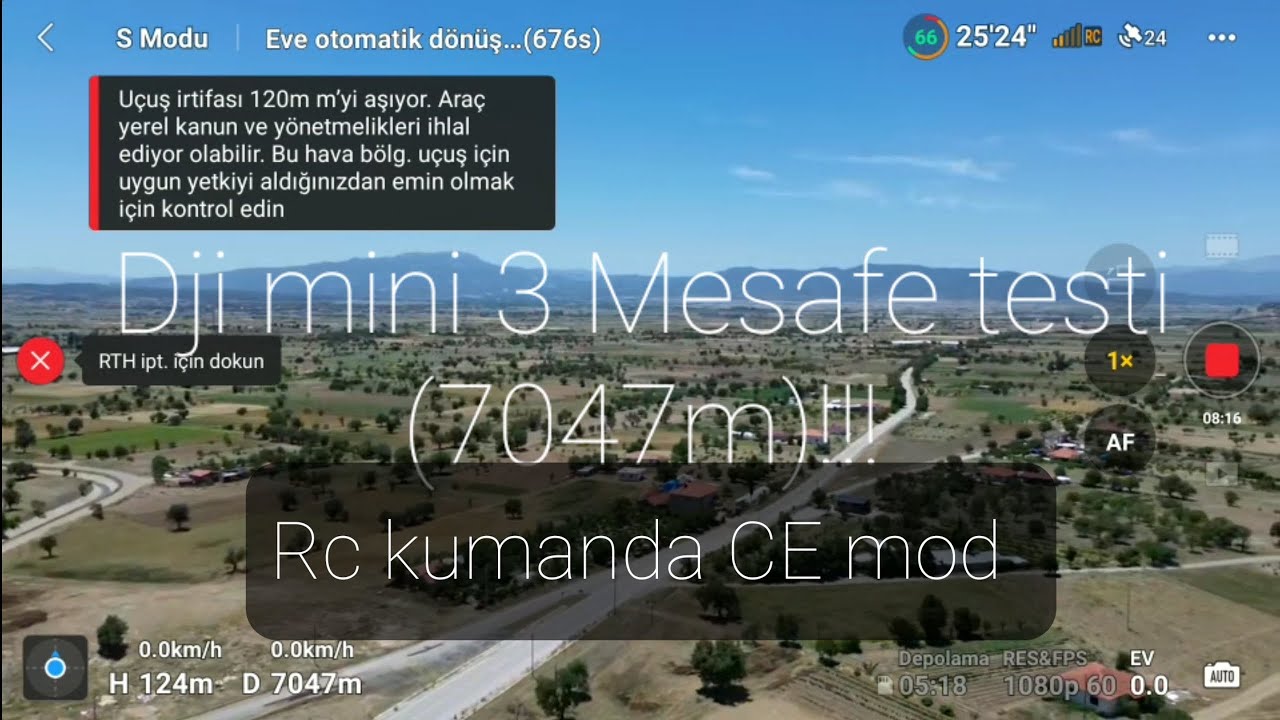 Dji mini 3 fly distance test (mesafe testi) 7 km rekor