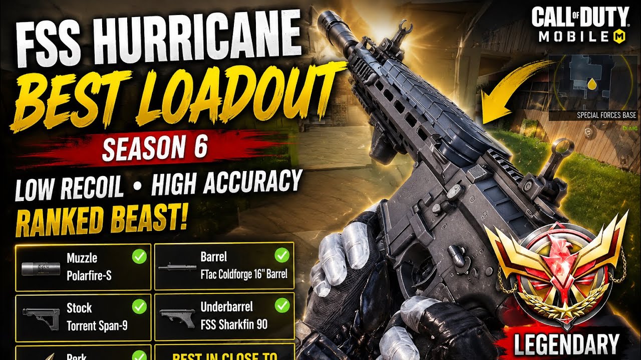 🔥 FSS Hurricane Best Loadout Season 6 | No Recoil Build | COD Mobile