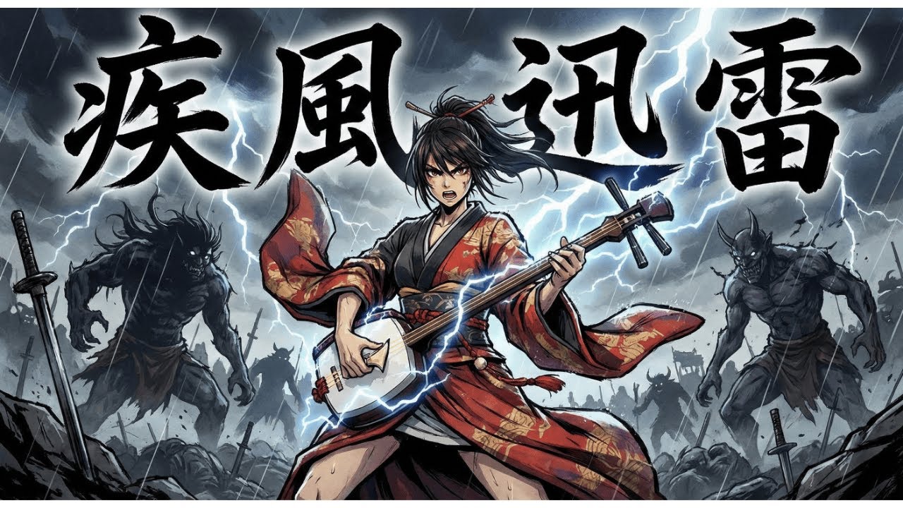 【和風BGM】疾走感あふれる和風ロック「疾風迅雷」Japanese Battle Music【かっこいい・戦闘・フリーBGM】