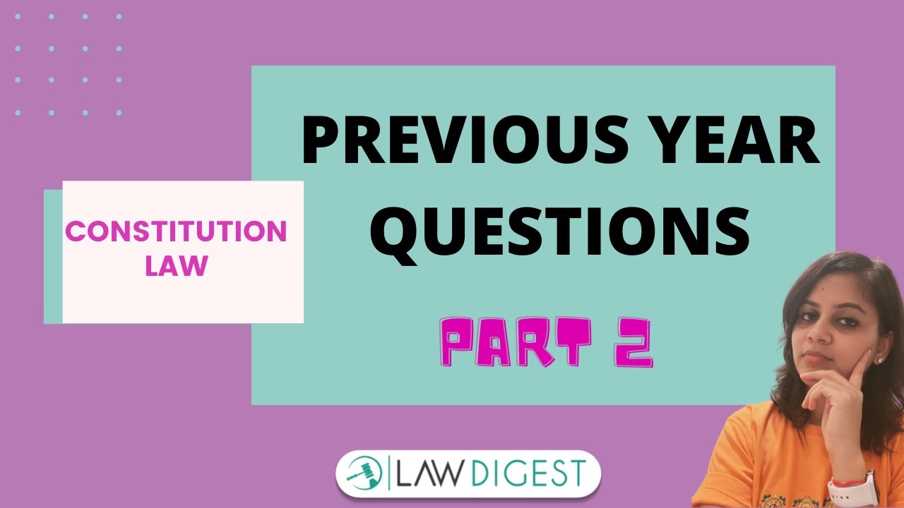 Previous Year Questions on Constitution Law P2 | DU LLB, BHU LLB, PU LLB, MHCET Law