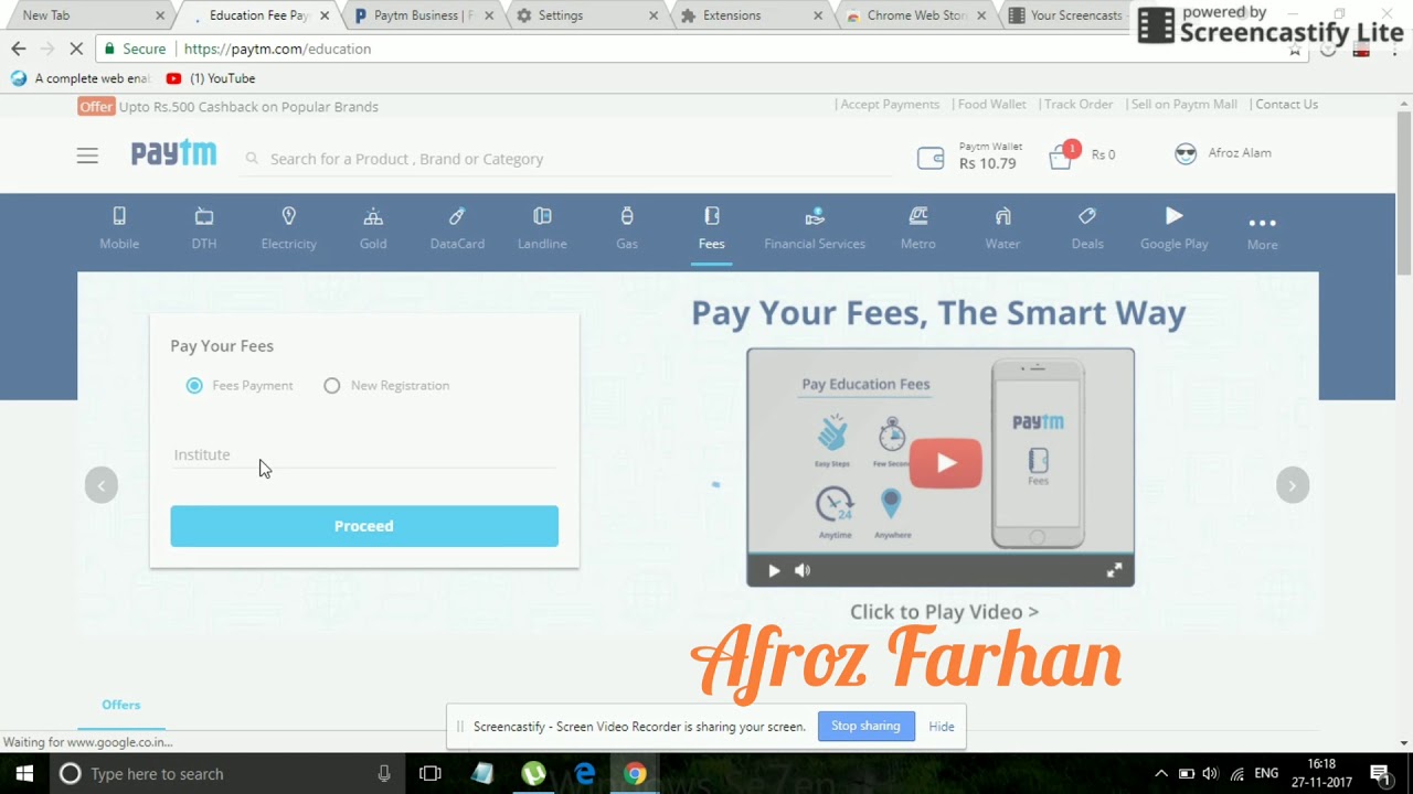 How to pay Education fee on paytm through Debit Card.