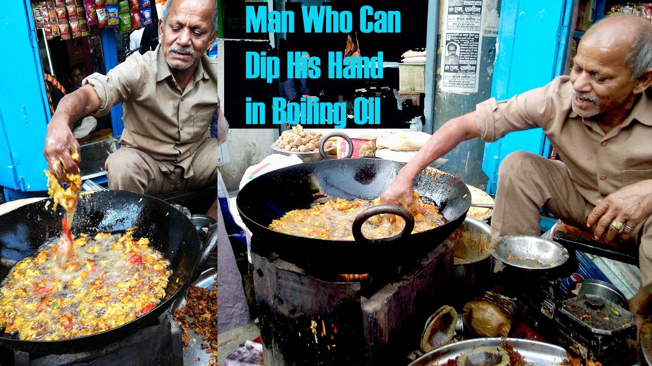 Pakoda seller of Allahabad can dip his hand in hot oil without getting scalded. #fritters