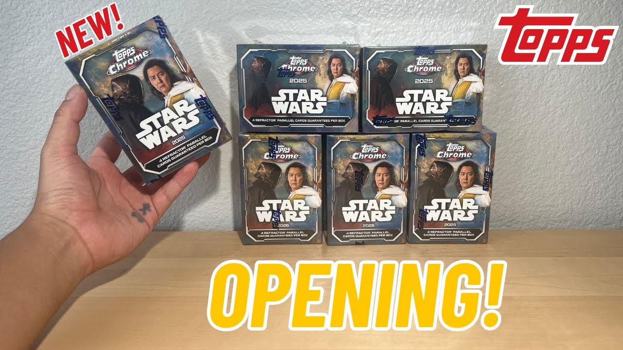 Открываем 6 коробок Topps Chrome Value Box 2025 года по мотивам «Звездных войн»!