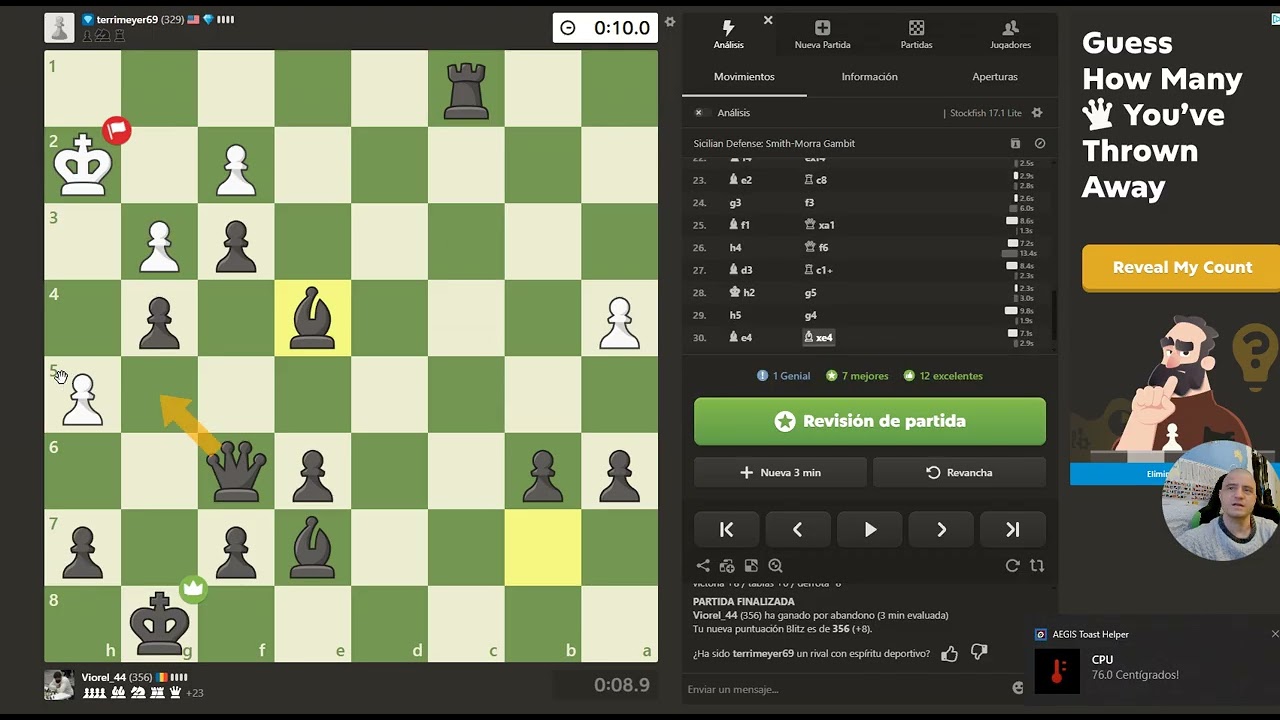 Partidas de ajedrez a tres minutos comentadas 29