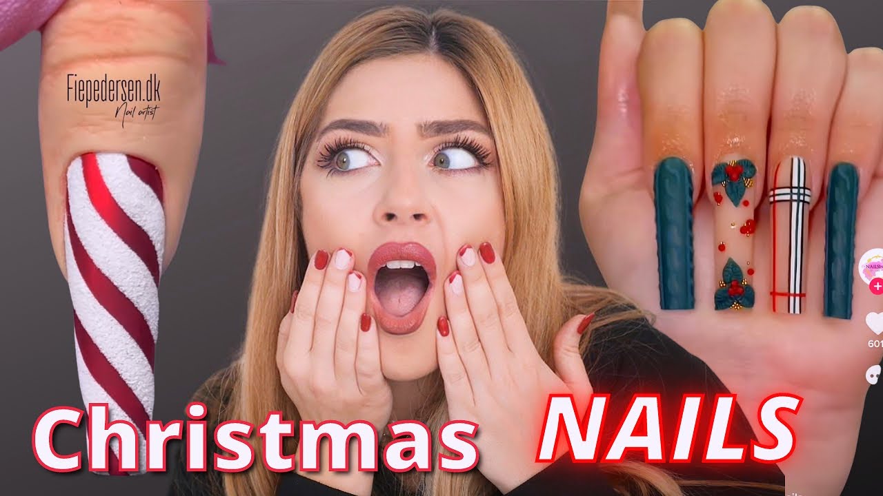 UNGHE DI NATALE che DEVI VEDERE! TikTok CHRISTMAS nail art 2022 #nails #christmas