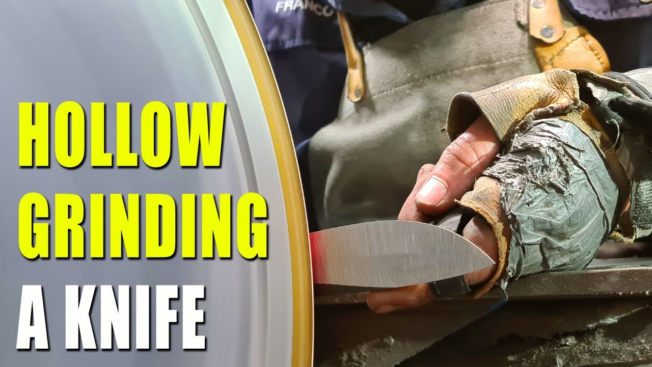 Hollow grinding a knife
