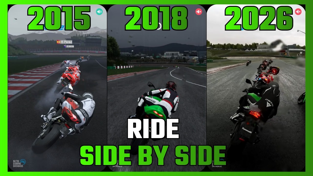 RIDE 1 to RIDE 6: Evolution & Comparision | Side by Side [Rain/Night/Clear]