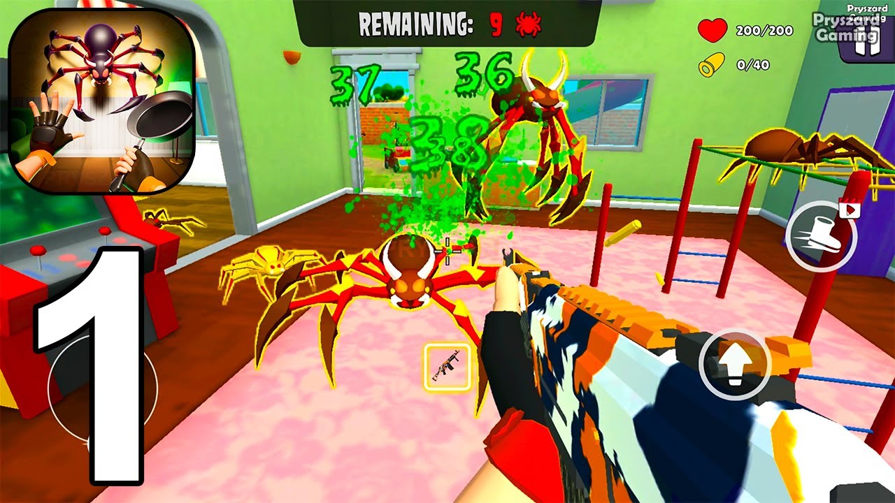 Spider Smasher: Shoot N Run - Gameplay Walkthrough Part 1 Spider Shooter Game (iOS, Android)