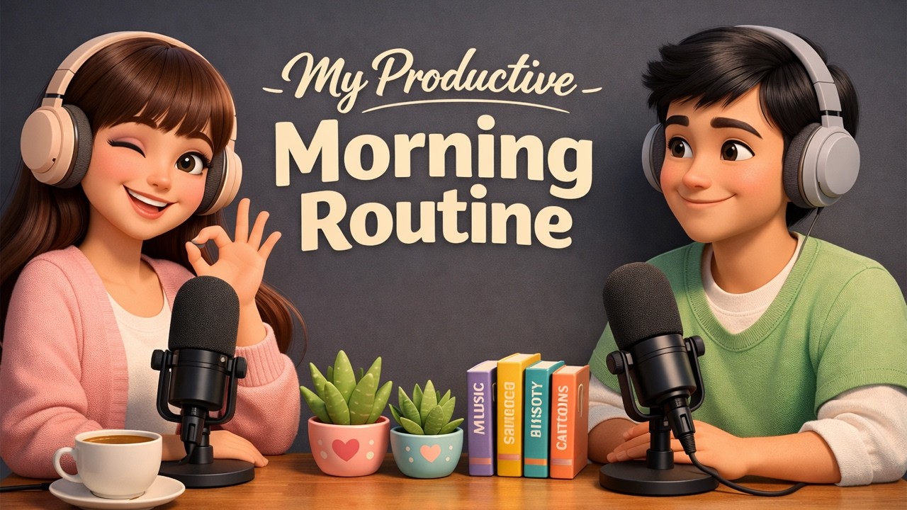 Morning Routine To Improve Your English | Easy English Podcast for Conversation Practice A1