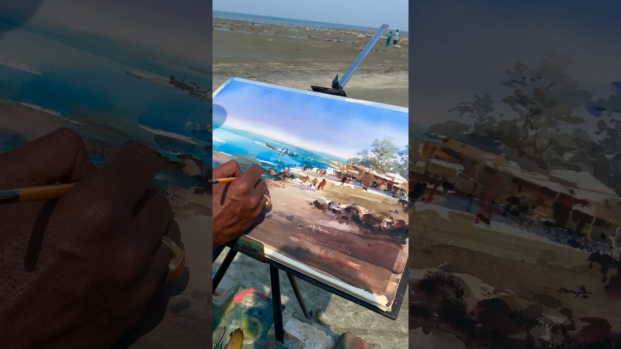 Plein air Watercolor Painting #pleinair #pleinairpainting #art #artshorts