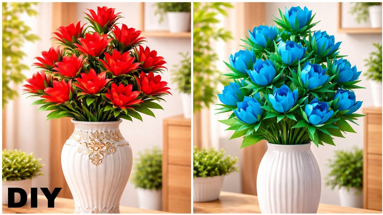 How To Make Beautiful Paper Flower | Diy Paper Flower Craft | Paper Flower making Step By Step