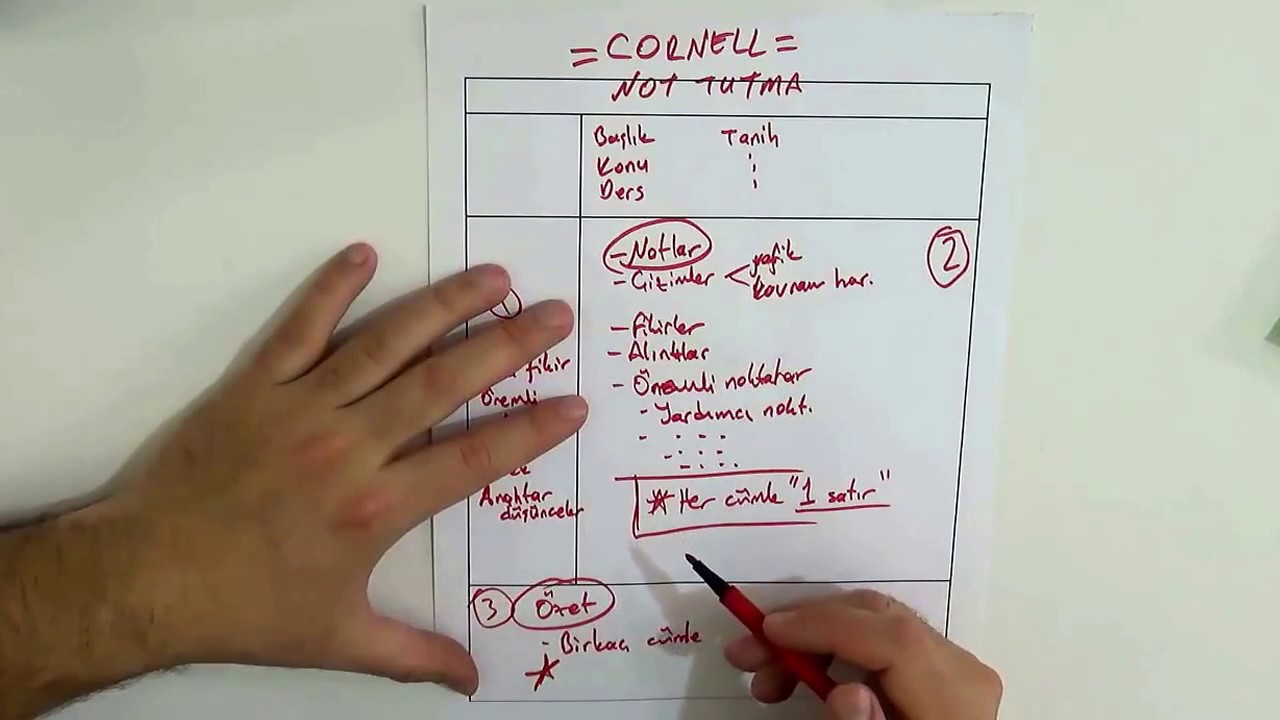 Cornell Not Tutma Tekniği – Nasıl not tutulur?