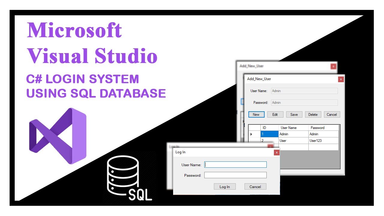 How to create a login system in Visual Studio with a local SQL Database | C# Sinhala