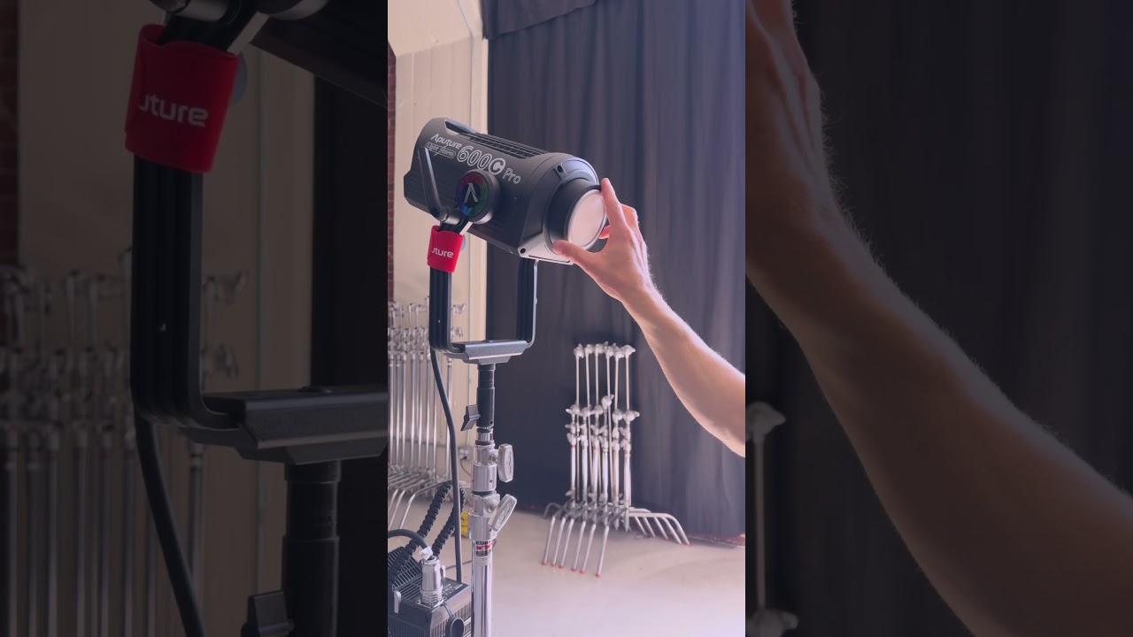 Profoto reflectors on an Aputure light.