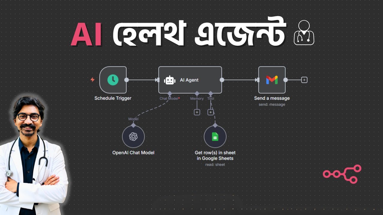 Bangla Health Tips AI Agent for Beginners | n8n | Gmail | Google Sheet