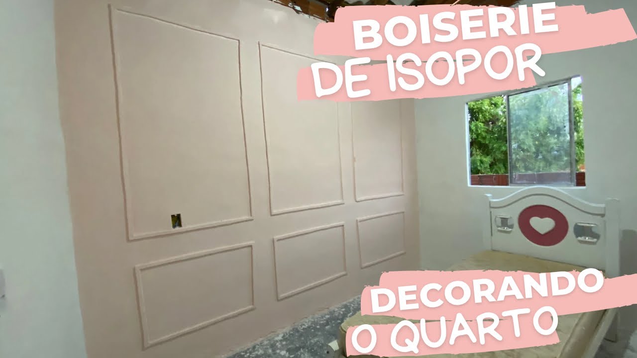 FIZ BOISERIE COM ISOPOR GASTANDO POUCO | PINTEI O QUARTO