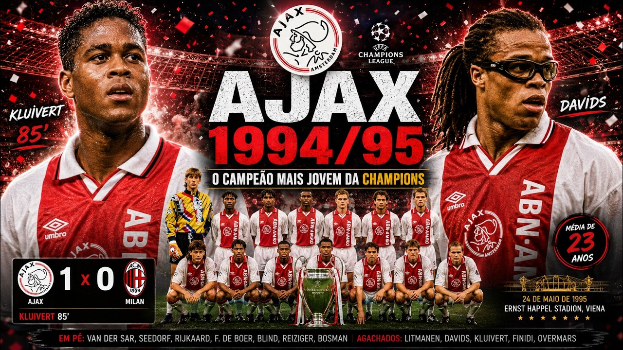 AJAX 1994/95! RIJKAARD, SEEDORF, DAVIDS, VAN DER SAR, KLUIVERT! ESQUADRÕES #10