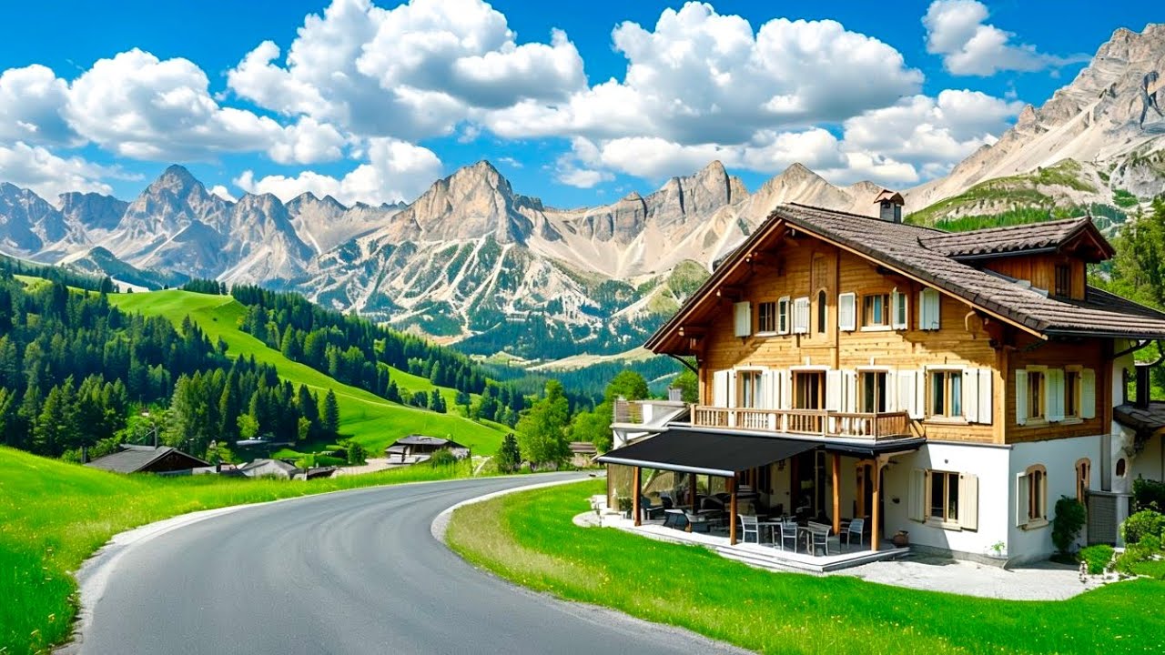 Swiss Villages , Driving in Heaven on Earth + Relaxing Music  , part  2