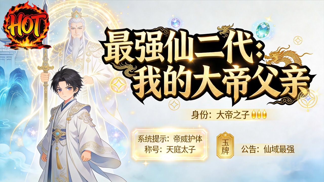 ✨【强推】《最强仙二代：我的大帝父亲 》1--120集顶配仙二代苏辰，他是人族大帝苏天安之子，身边围绕着九位准帝姐姐、至尊剑圣护道者，九州商会更是他的#穿越 #末世 #异能 ##动态漫画 漫野推文