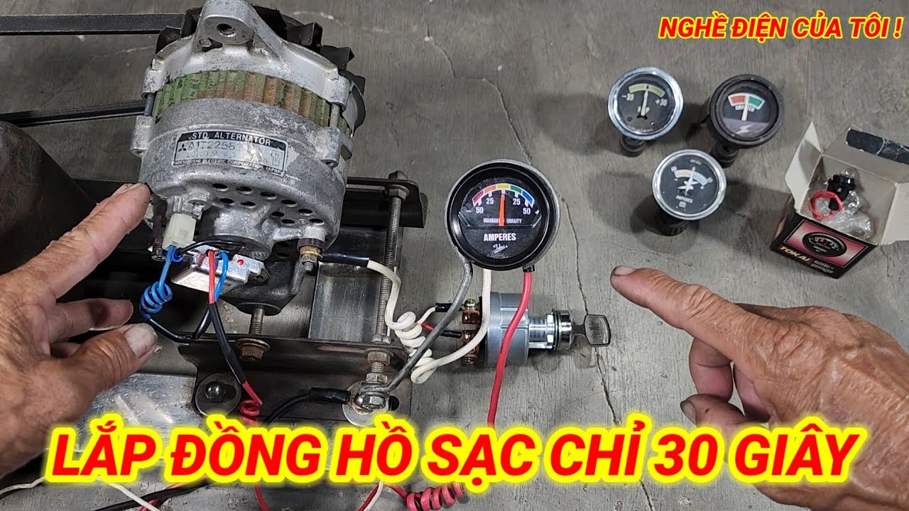 Cách lắp đồng hồ Ampe sạc đơn giản nhất!