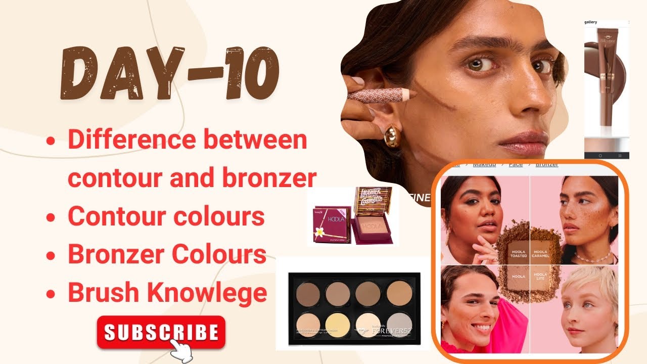 Day-10|Difference between Contour and Bronzer| How to apply Contour|Online makeup class in Kannada 