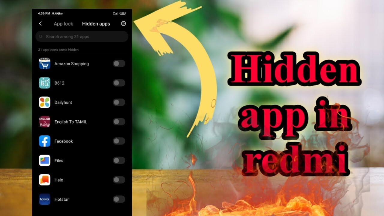 how to hide apps in all redmi mobiles in tamil